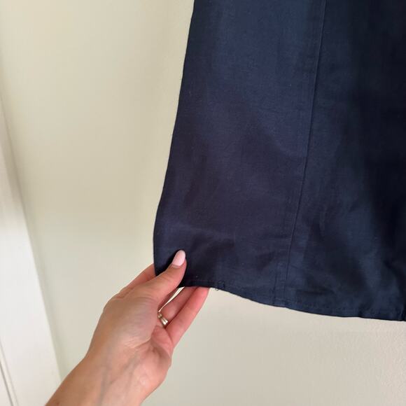 Cocoon By Elizabeth Geisler Sleeveless V-Neck Button Front Blouse Blue M - Picture 5 of 8